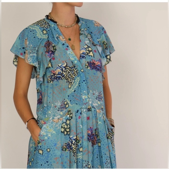 Zadig & Voltaire Ruskie Glam Rock Floral Maxi Dress size S - Picture 2 of 9